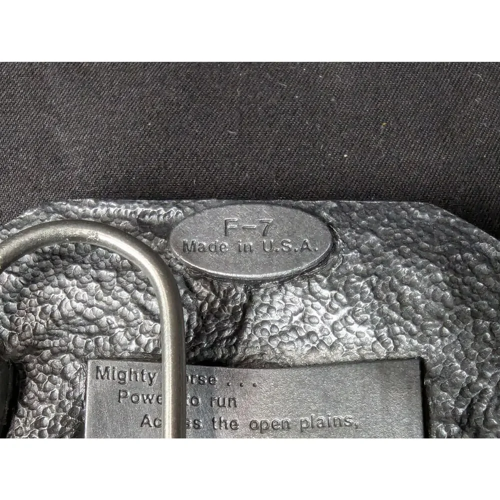 Vintage 1988 Siskiyou Buckle Co Mighty Horse Belt Buckle Solid Pewter Made in...